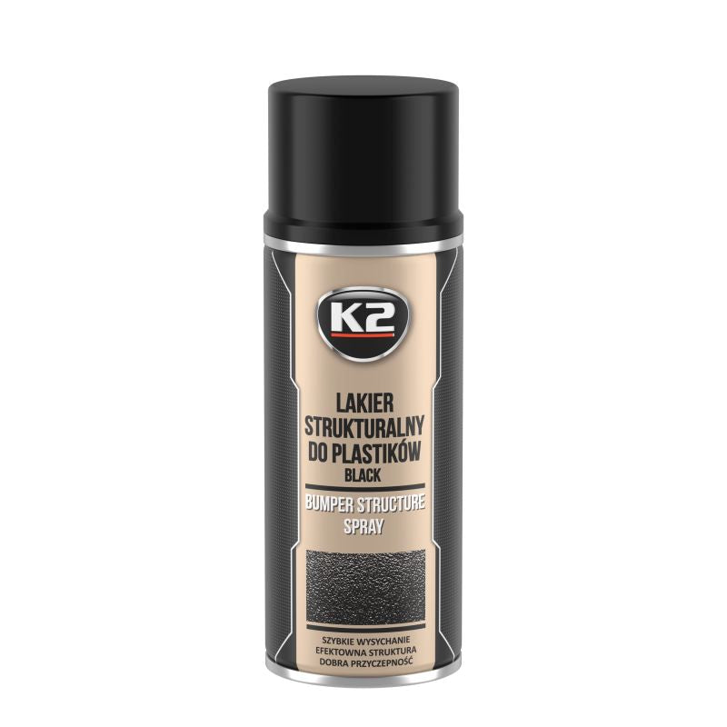 K2 Bumper Spray 400ml - Black Textured Plastic Spray Paint