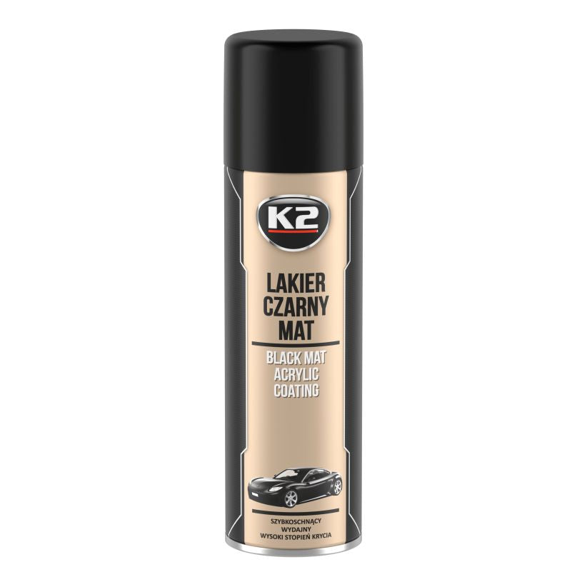 K2 Acrylic Spray Paint 500ml - Matte Black