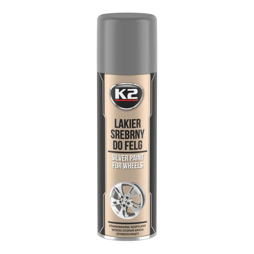 K2 Silver Rim Paint 500ml - Wheel Spray Paint