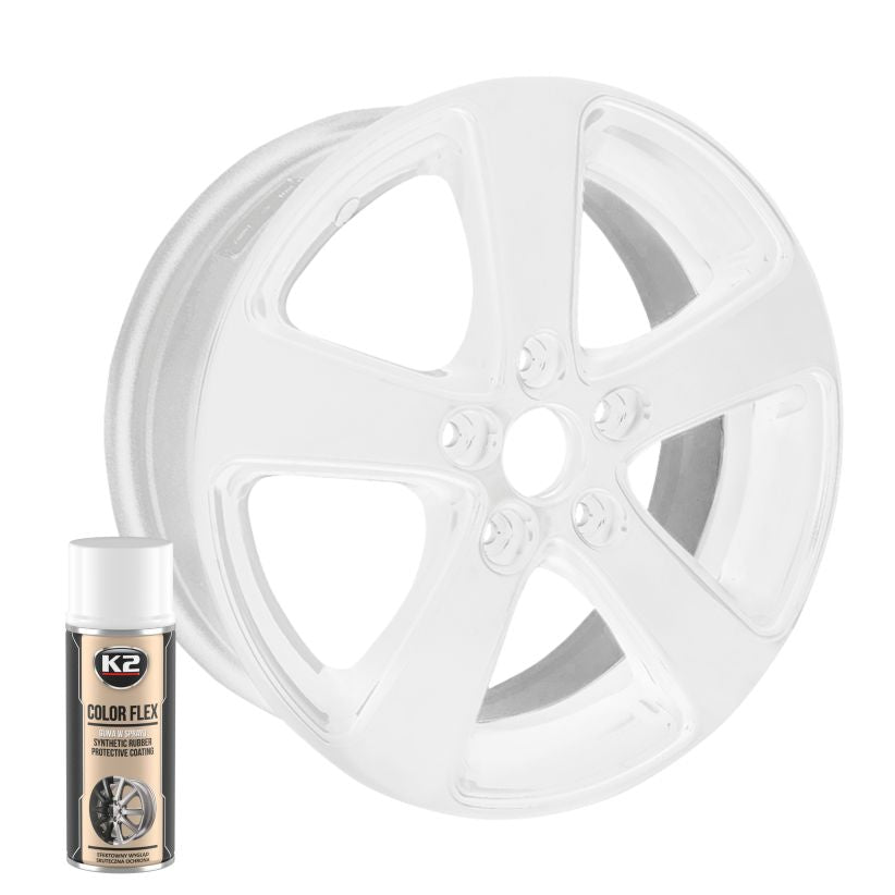 K2 Color Flex 400ml - Glossy White Peelable Rubber Paint