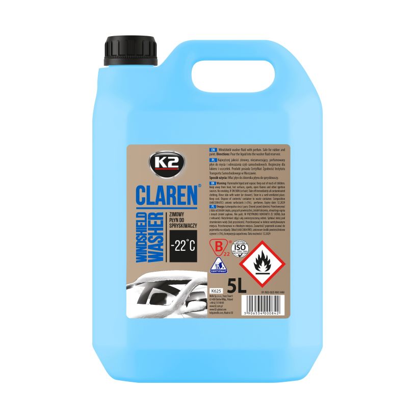 K2 Claren -22°C 5L - Winter Windshield Fluid