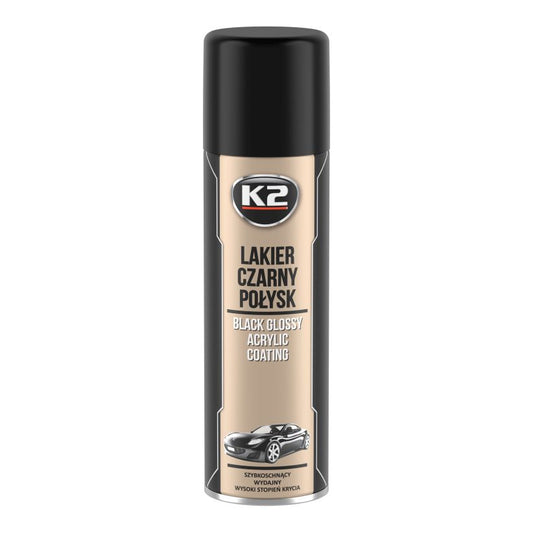 K2 Acrylic Spray Paint 500ml - Glossy Black