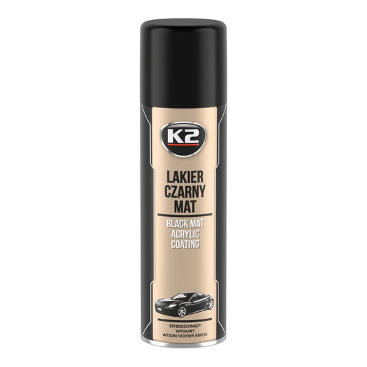 K2 Acrylic Spray Paint 500ml - Matte Black